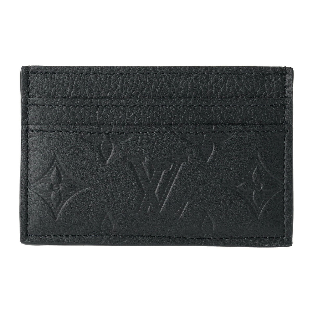 Louis Vuitton Card Wallet Monogram Double Holder Canvas Leather Shadow Black